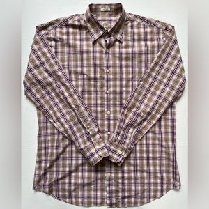 Peter Millar Men’s Large Button-Down Collar Dress Shirt In Purple Plaid